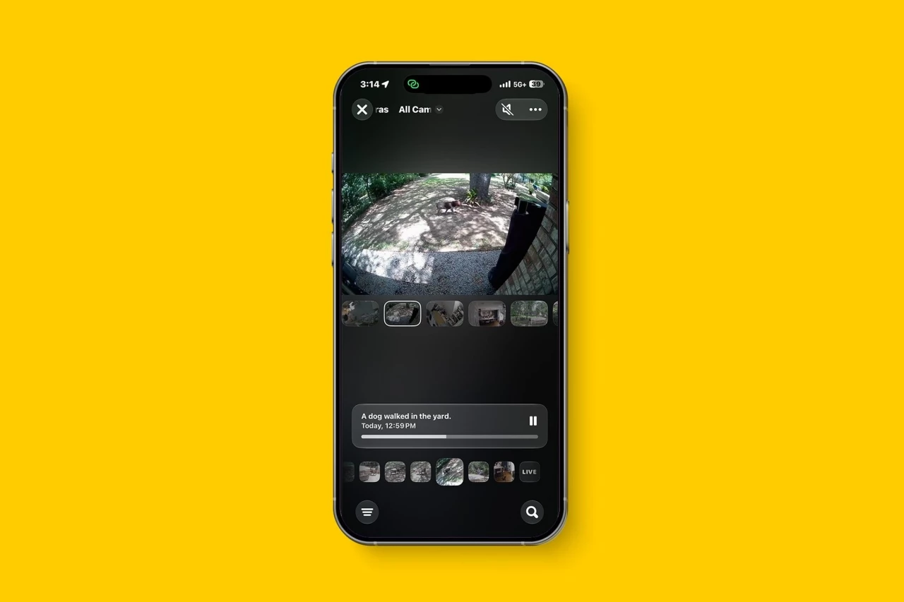 Камера безопасности Apple Home с функциями Apple Intelligence
